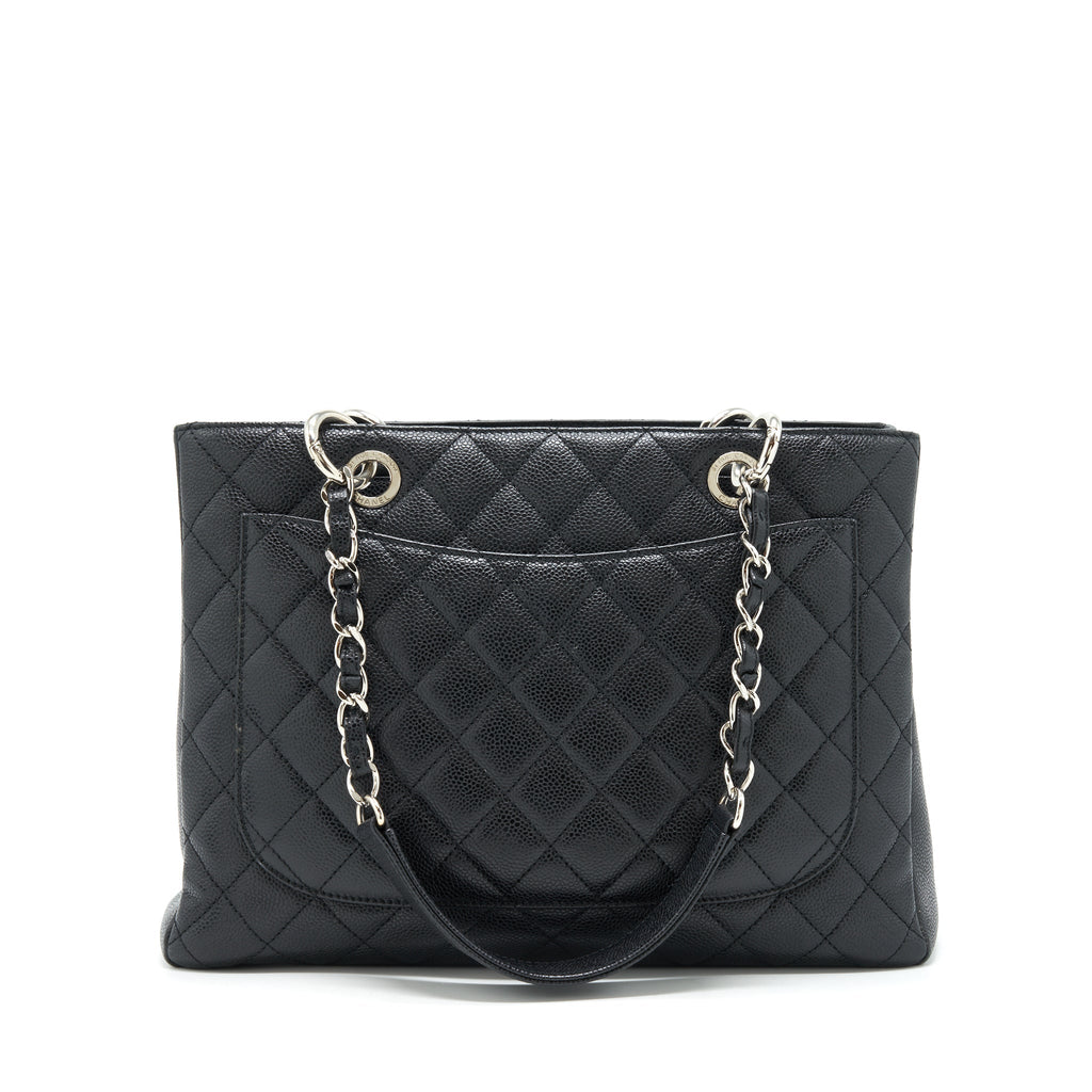 CHANEL GRAND SHOPPING TOTE BAG CAVIAR BLACK SHW