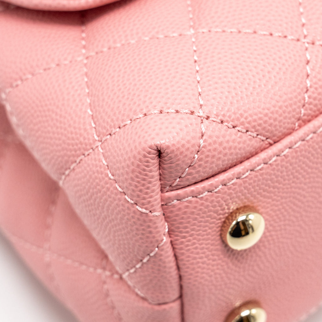 CHANEL SMALL COCO HANDLE CAVIAR PINK LGHW