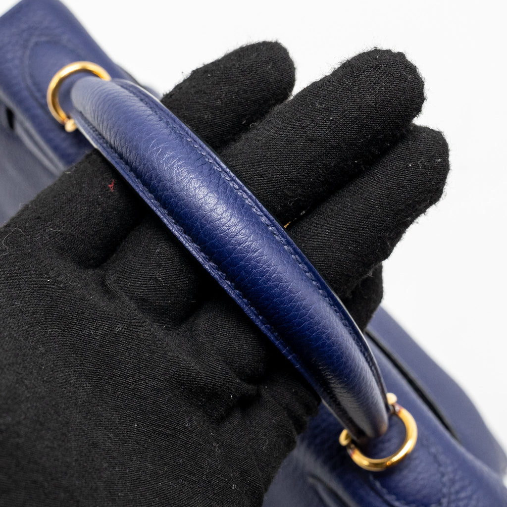 HERMES KELLY 25 TOGO BLUE GHW