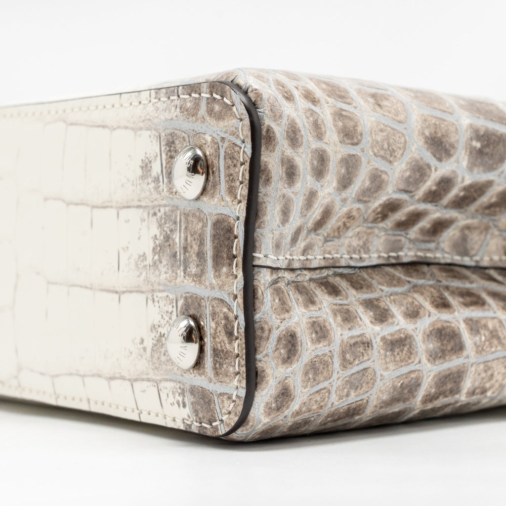 LOUIS VUITTON CAPUCINES MINI HIMALAYAN CROCODILE WHITE SHW