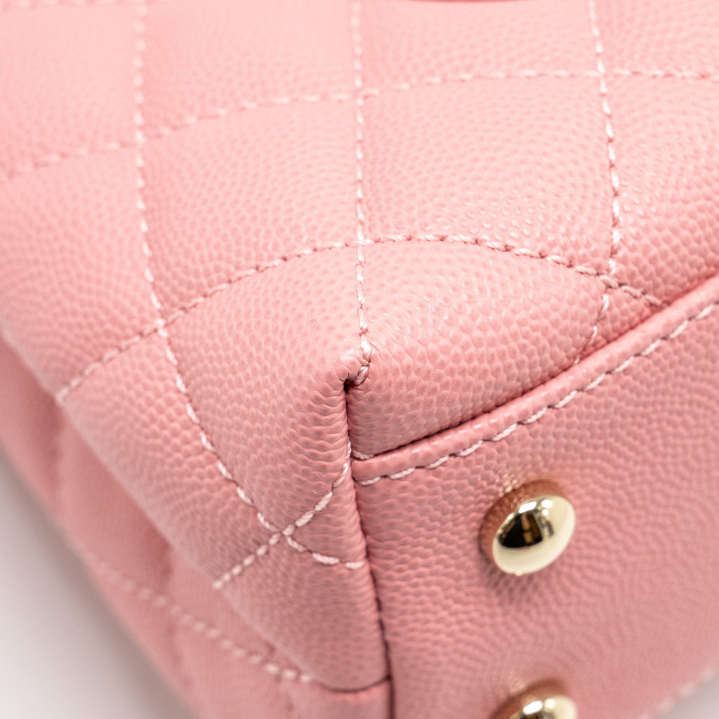 CHANEL SMALL COCO HANDLE CAVIAR PINK LGHW