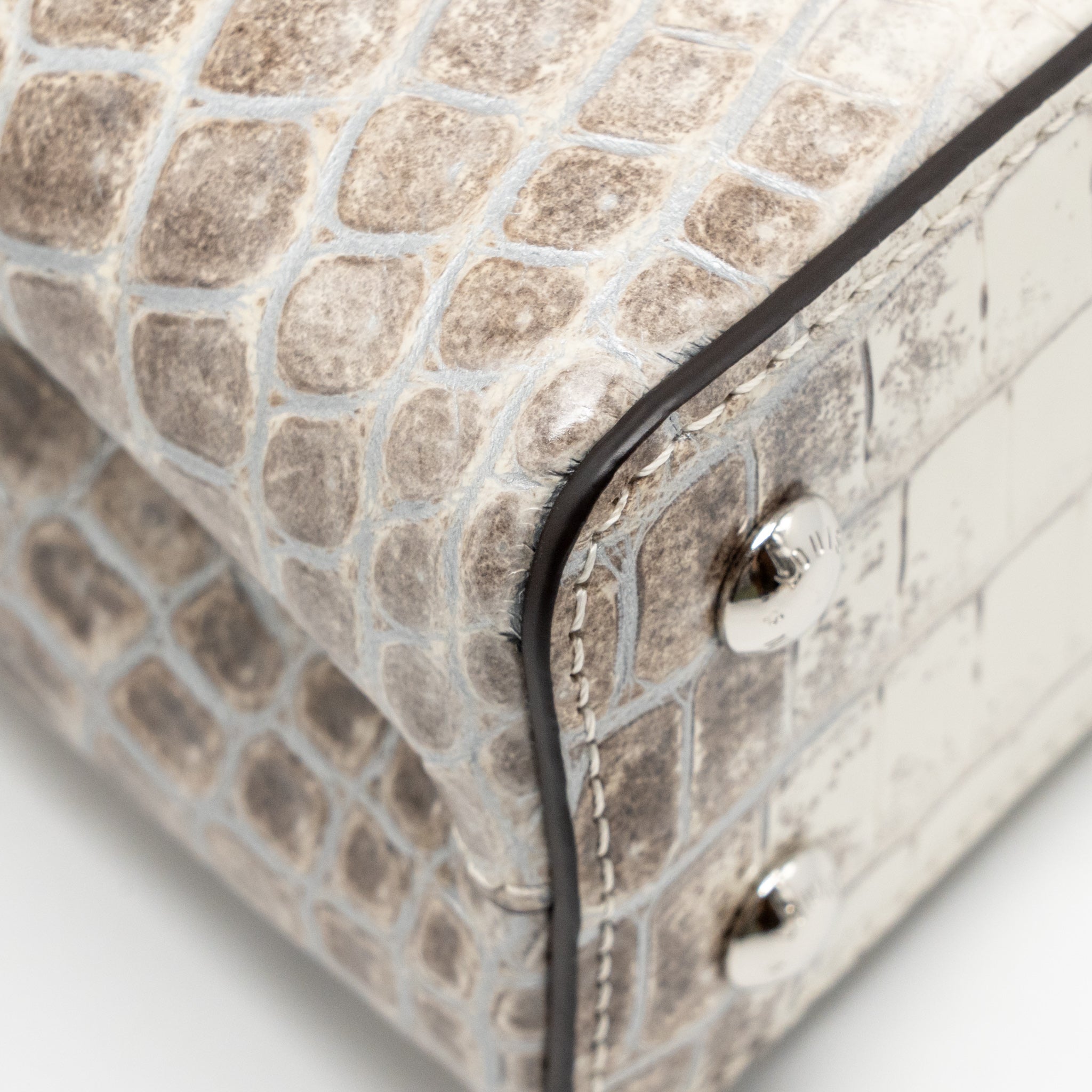 LOUIS VUITTON CAPUCINES MINI HIMALAYAN CROCODILE WHITE SHW