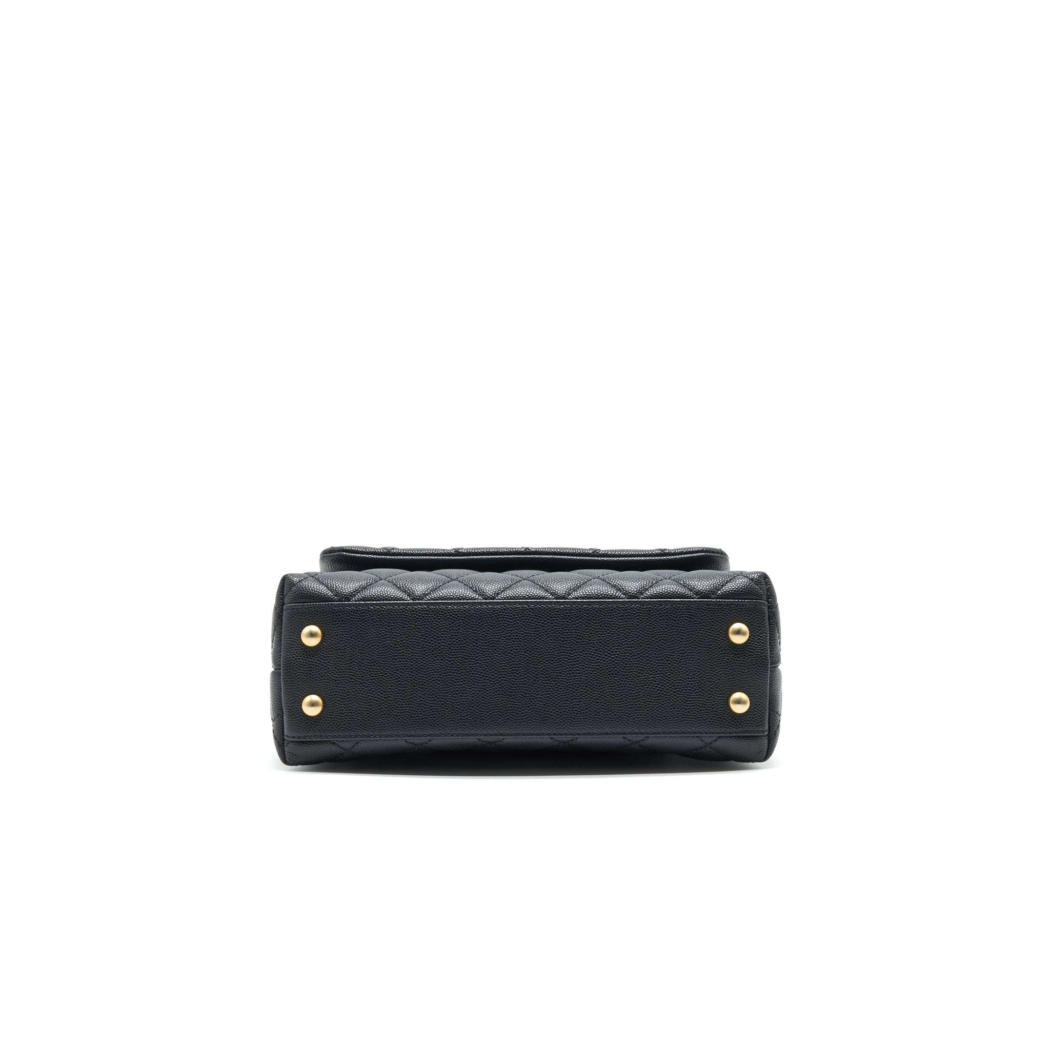 CHANEL MINI COCO HANDLE FLAP CAVIAR IN BLACK GHW