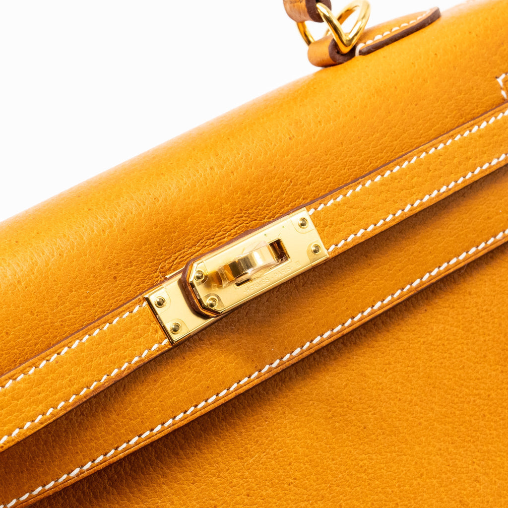 HERMES KELLY 25 PEAU DE PORC TOFFEE GHW