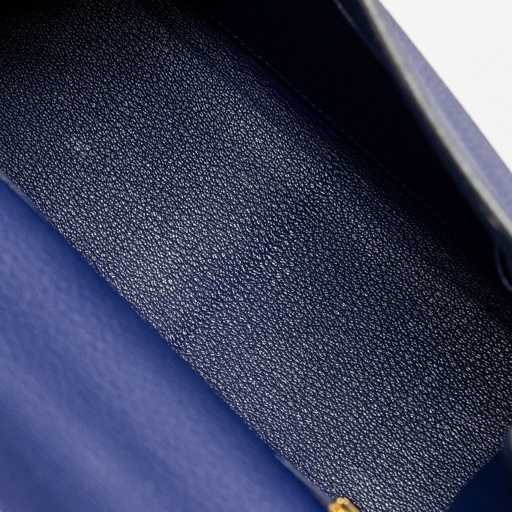 HERMES KELLY 25 TOGO BLUE GHW