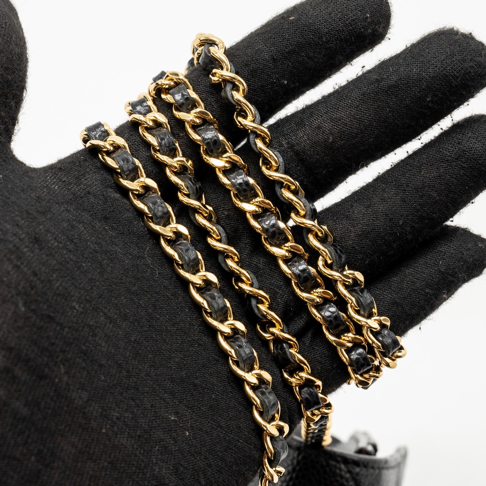 CHANEL CLASSIC WALLET ON CHAIN CAVIAR BLACK GHW