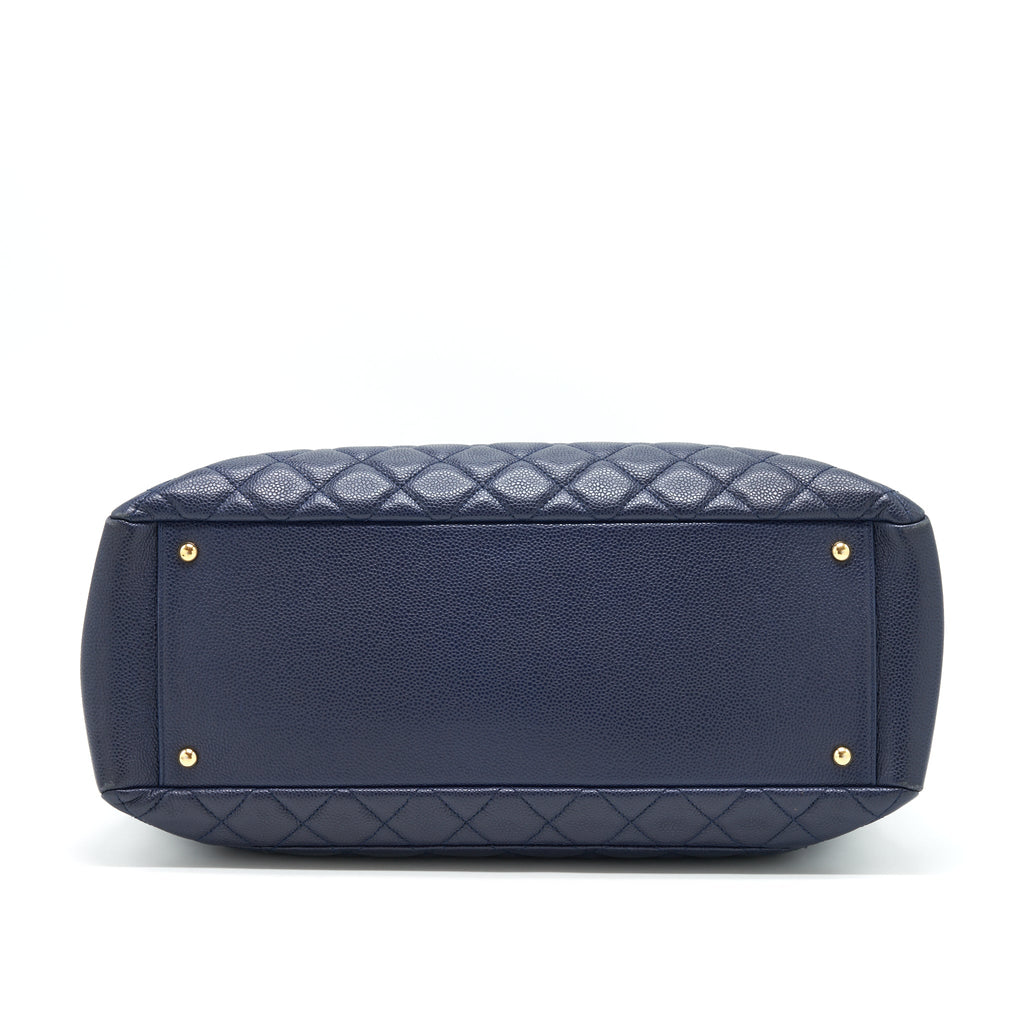 CHANEL GRAND SHOPPING TOTE XL CAVIAR NAVY BLUE GHW