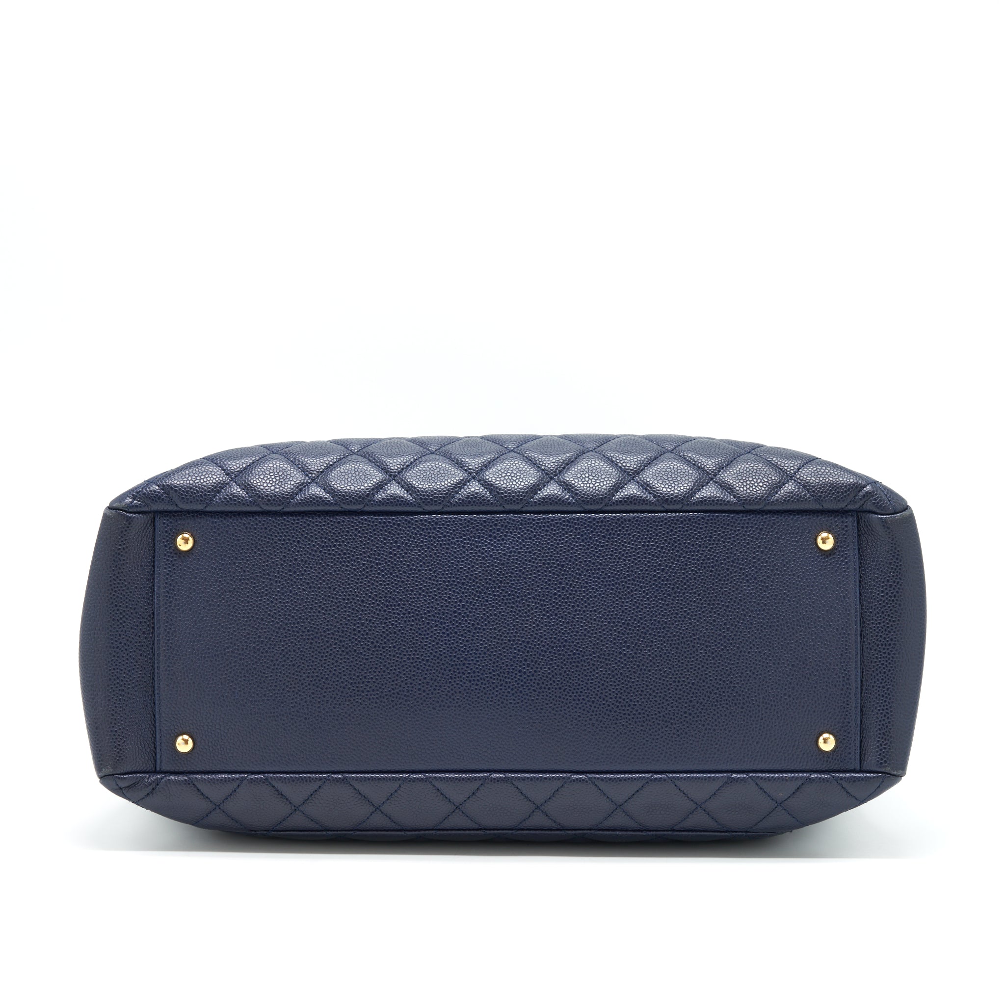 CHANEL GRAND SHOPPING TOTE XL CAVIAR NAVY BLUE GHW