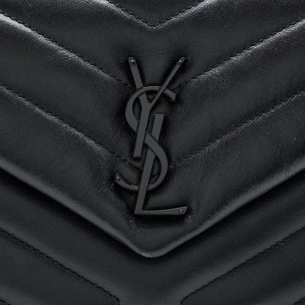 SAINT LAURENT/ YSL LOULOU BAG BLACK WITH BLACK HARDWARE
