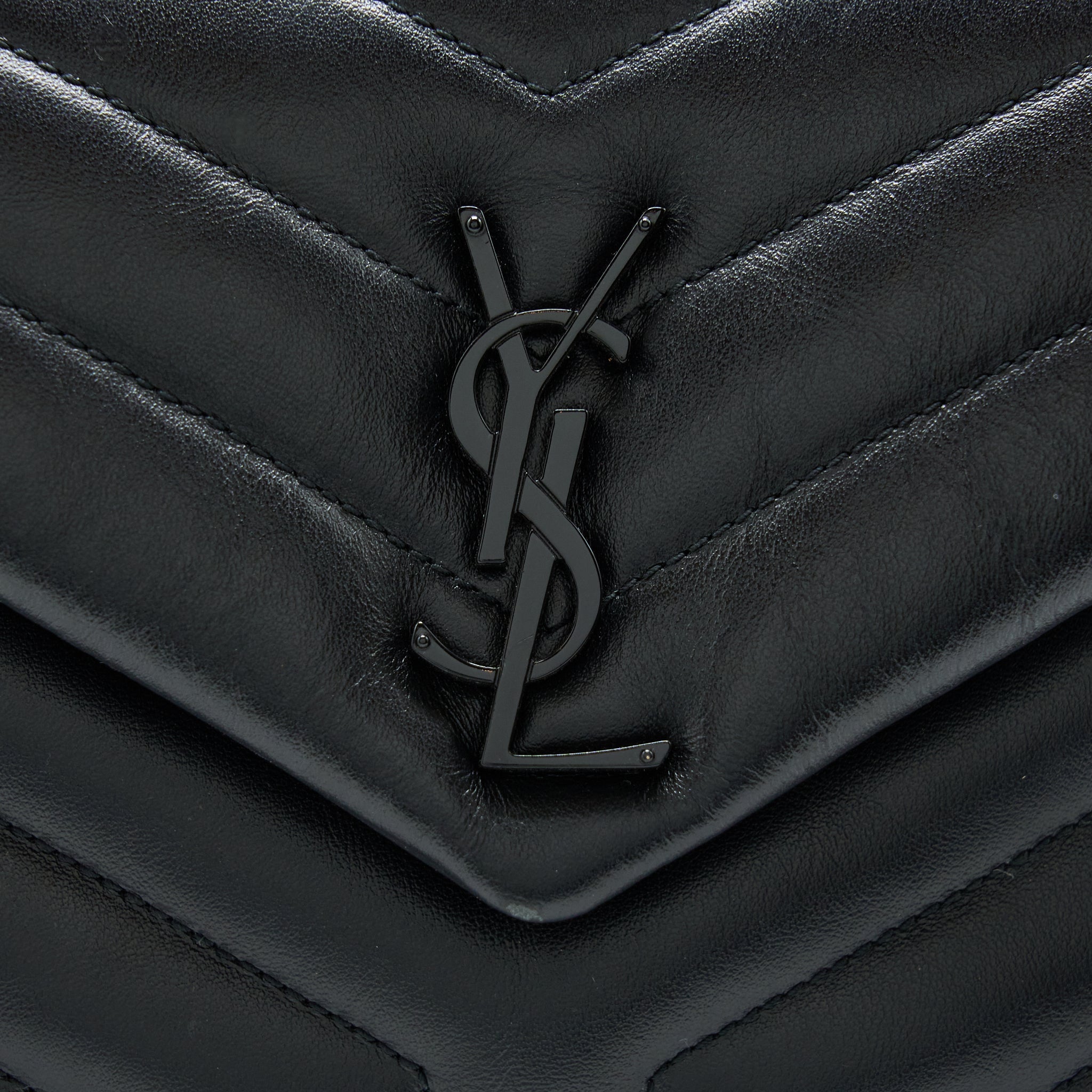 SAINT LAURENT/ YSL LOULOU BAG BLACK WITH BLACK HARDWARE