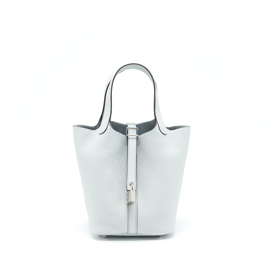 HERMES PICOTIN LOCK 18 BAG CLEMENCE BLEU PALE SHW