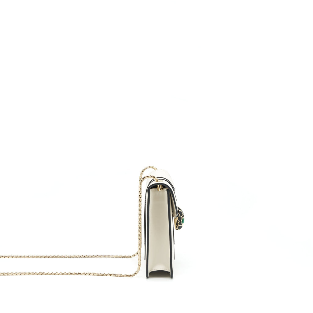 BVLGARI SERPENTI CROSS BODY BAG WHITE