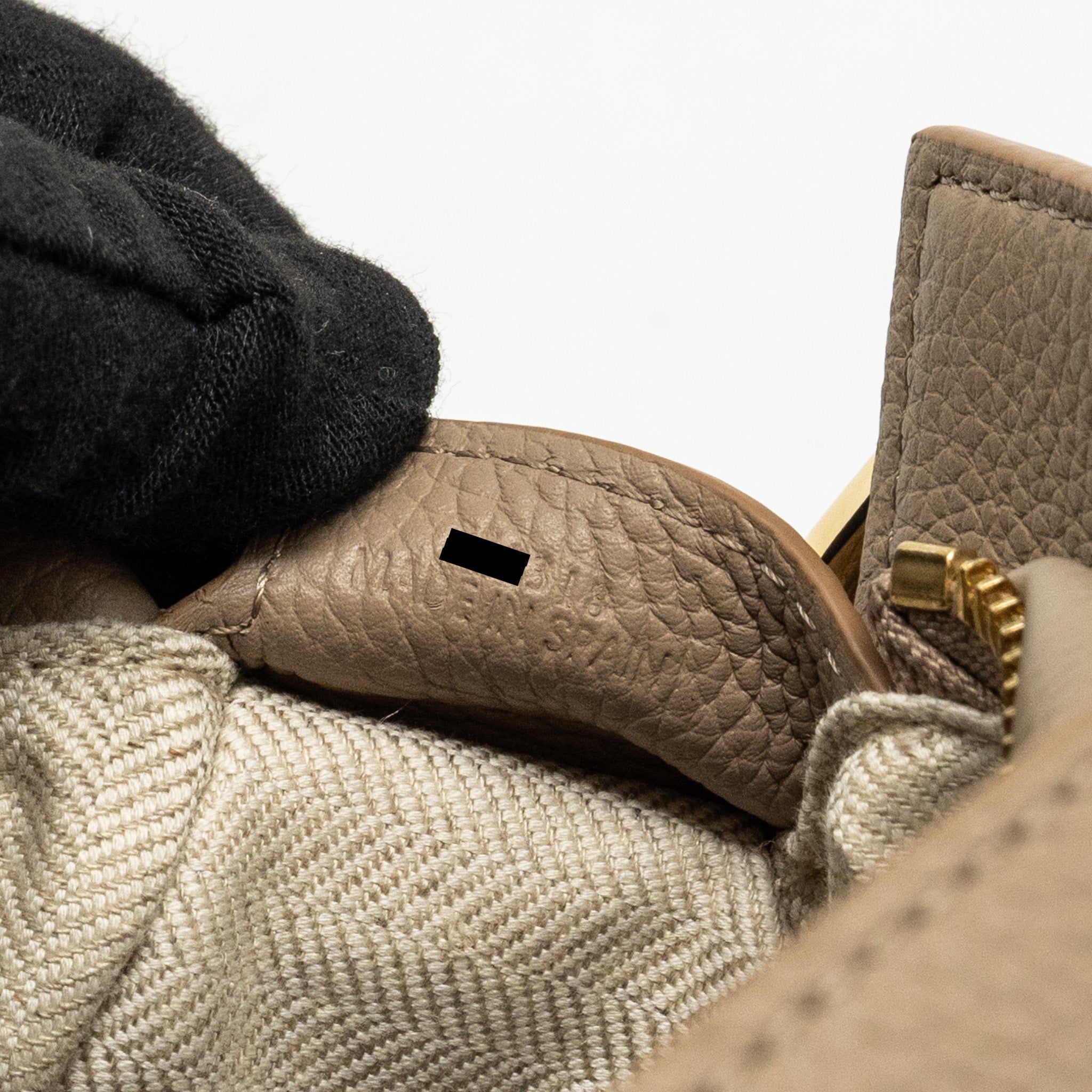 LOEWE SMALL PUZZLE BAG GRAINED CALFSKIN SAND GHW