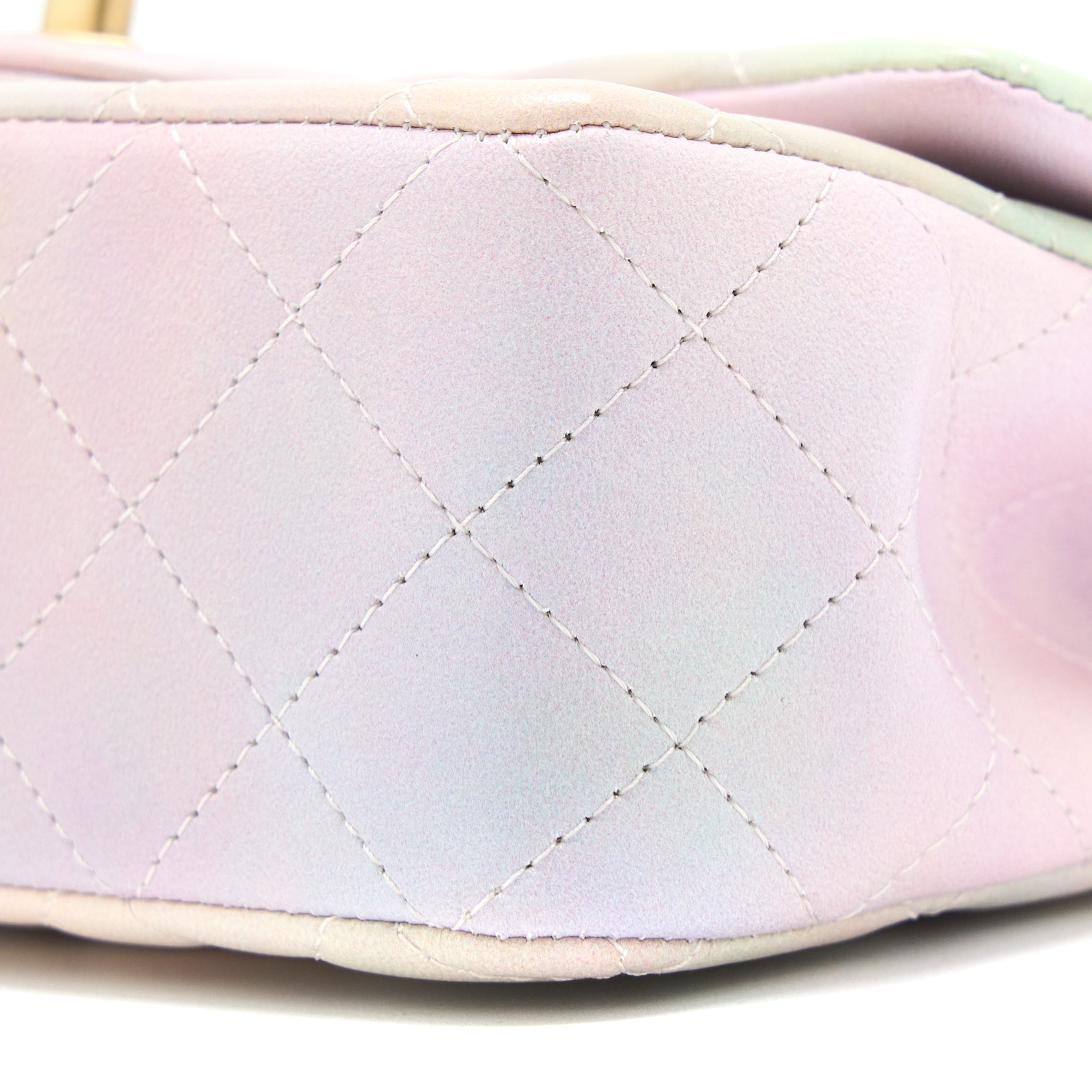 CHANEL TOP HANDLE MINI RECTANGULAR FLAP OMBRÉ MULTICOLOUR LAMBSKIN GHW (MICROCHIP)