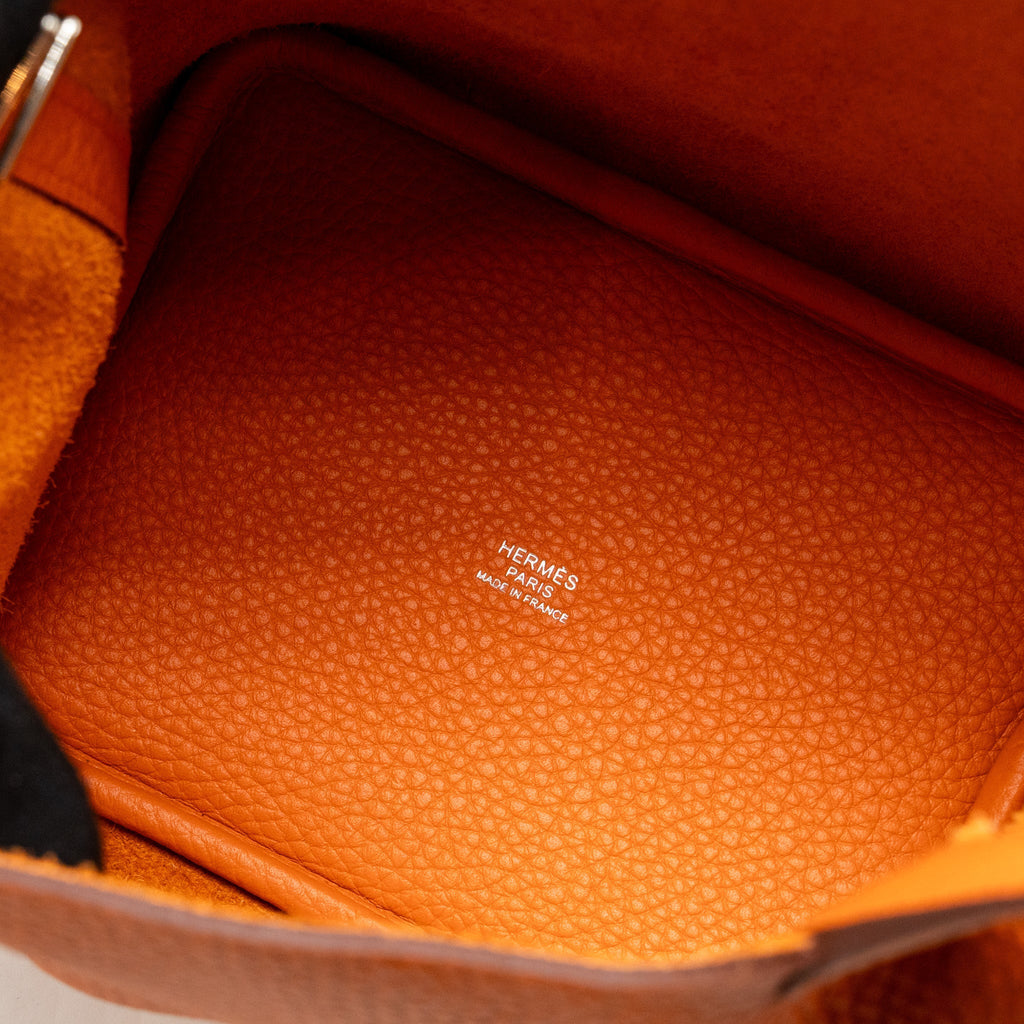 HERMES PICOTIN 18 LOCK BAG CLEMENCE ORANGE SHW