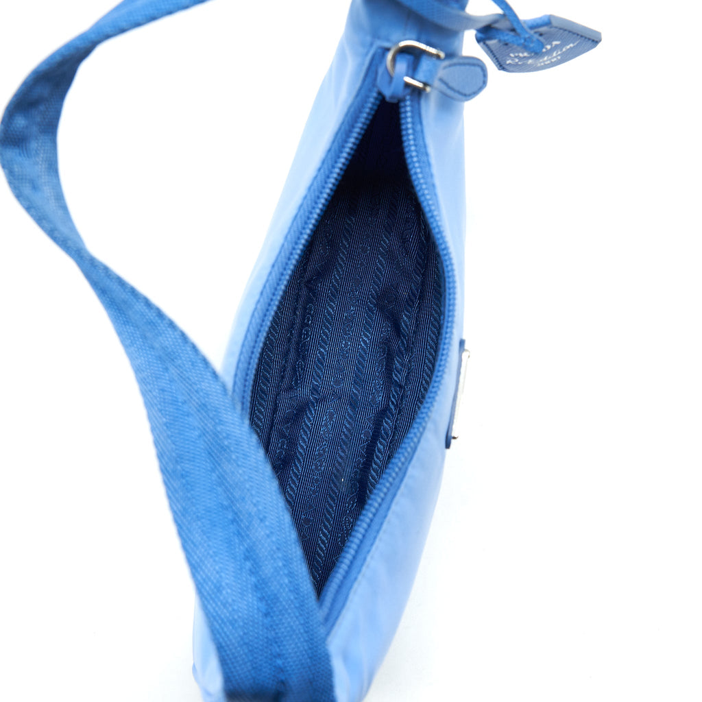 PRADA NYLON SHOULDER BAG BLUE