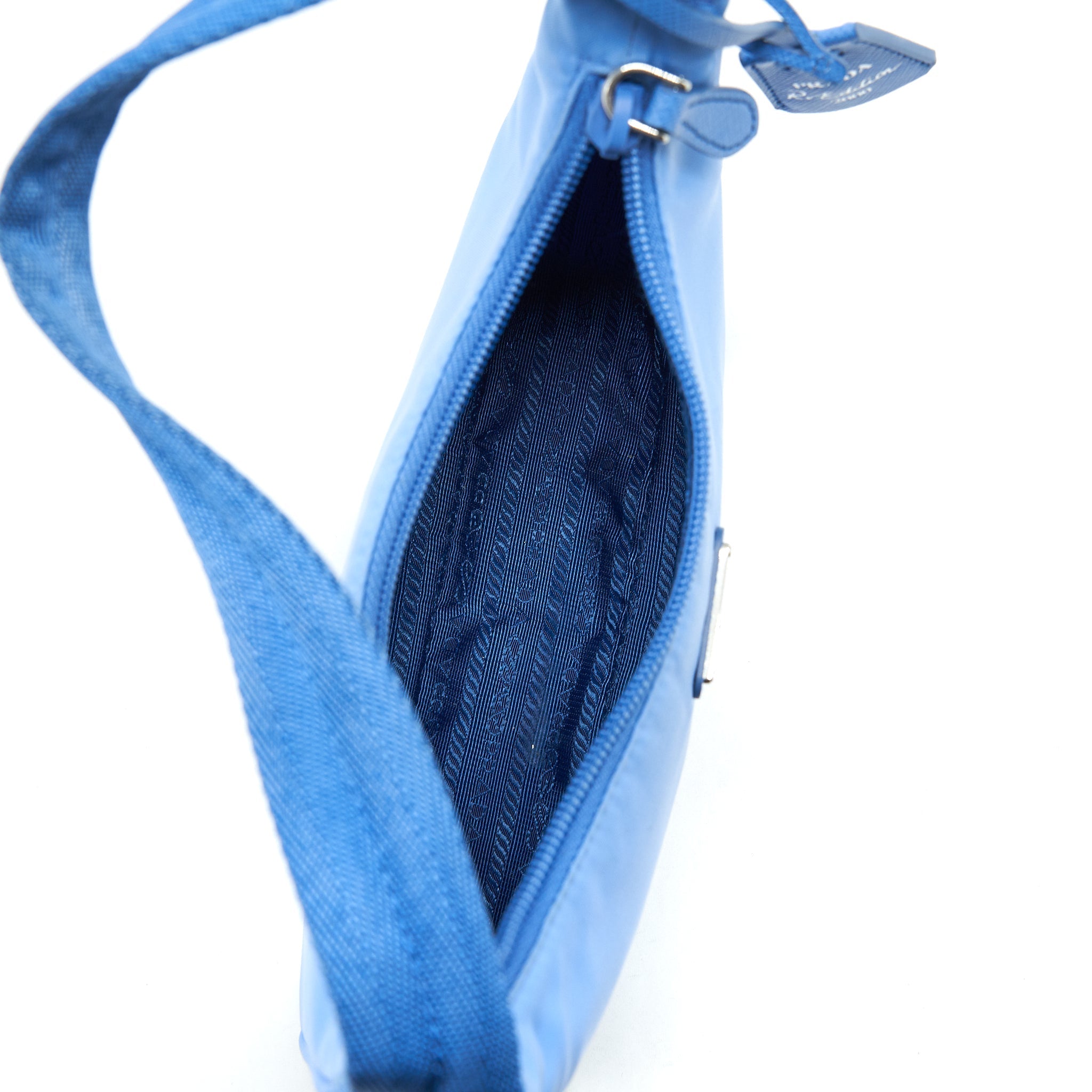 PRADA NYLON SHOULDER BAG BLUE