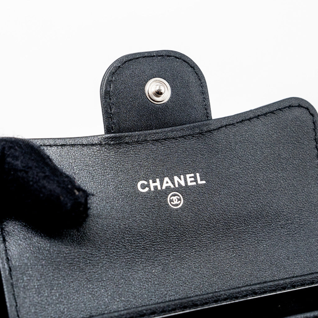 CHANEL CLASSIC FLAP CARD HOLDER LAMBSKIN SO BLACK SHW (MICROCHIP)