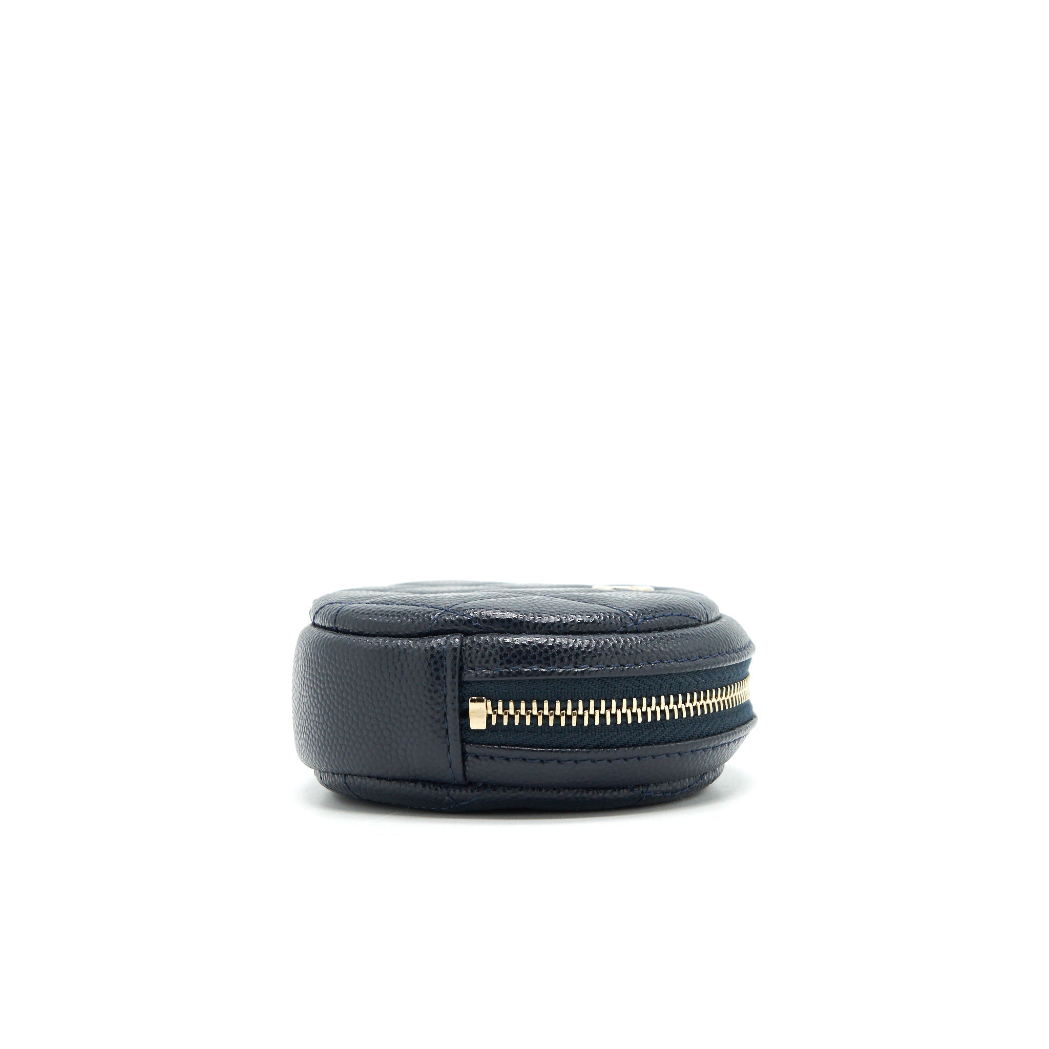 CHANEL ROUND COIN PURSE CAVIAR NAVY