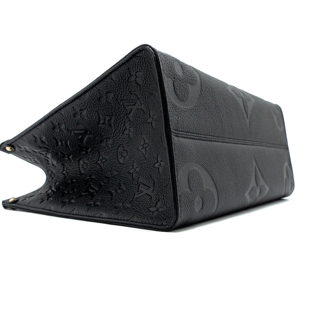LOUIS VUITTON ONTHEGO MM MONOGRAM EMPRENITE BLACK GHW (NEW VERSION)