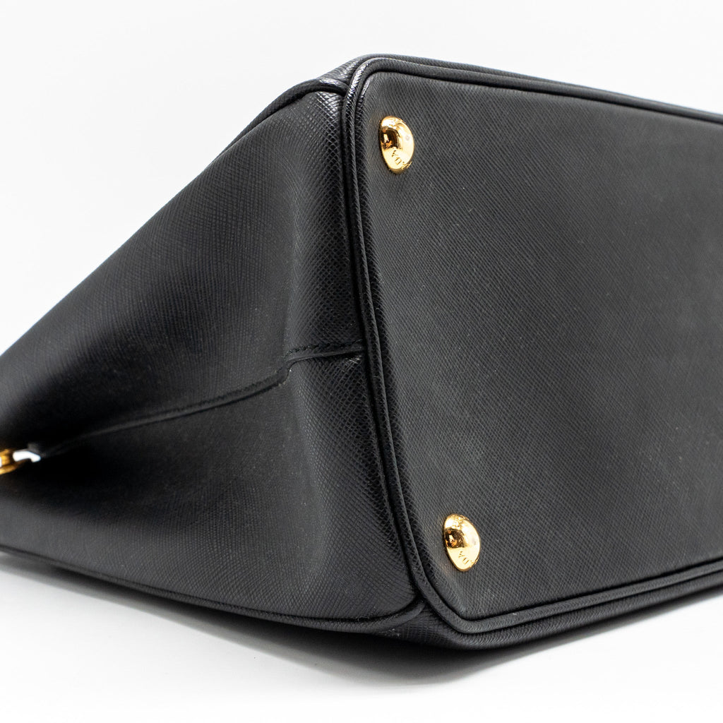 PRADA LARGE SAFFIANO TOTE BAG GALLERIA SAFFIANO LEATHER BLACK GHW