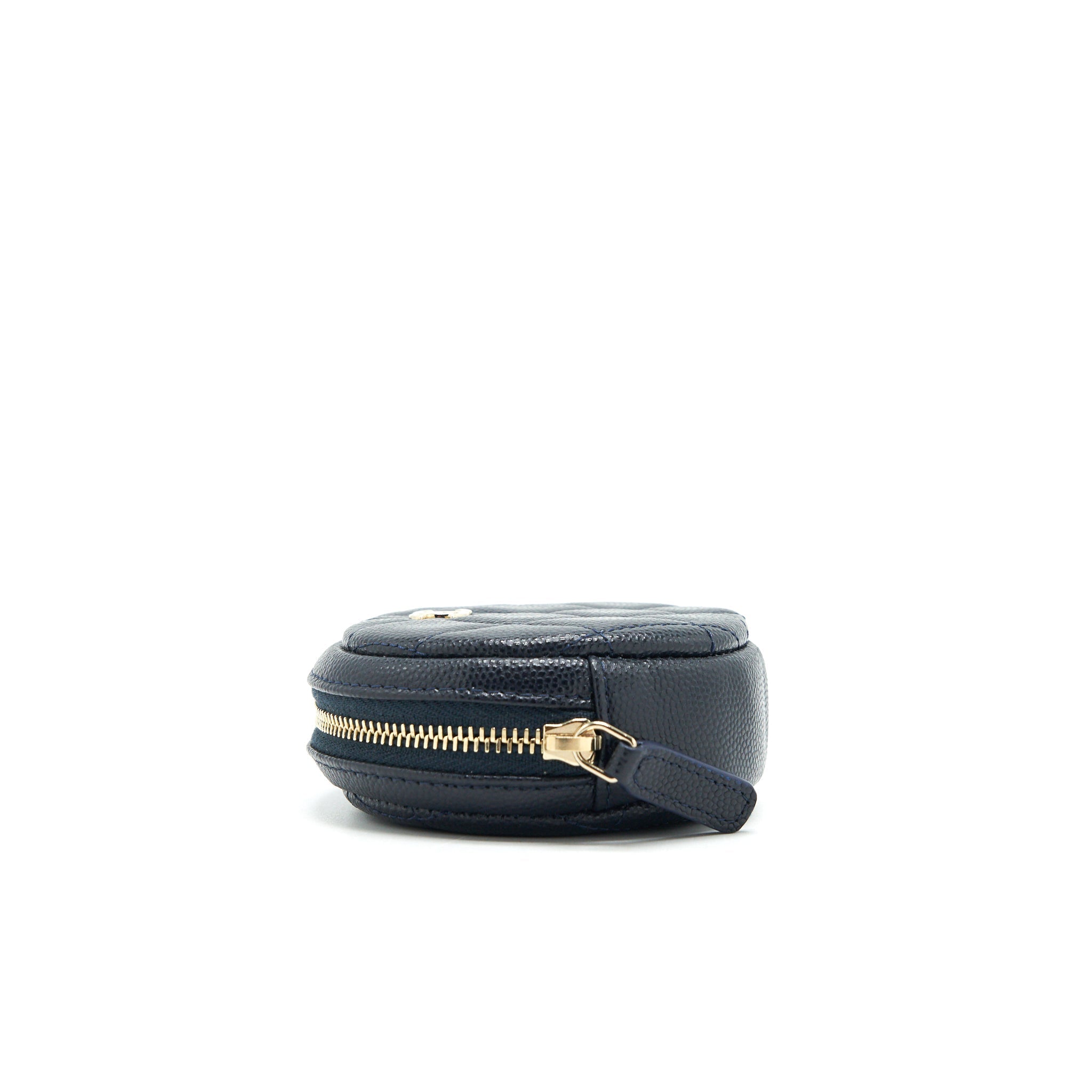 CHANEL ROUND COIN PURSE CAVIAR NAVY