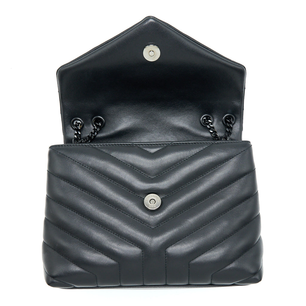 SAINT LAURENT/ YSL LOULOU BAG BLACK WITH BLACK HARDWARE