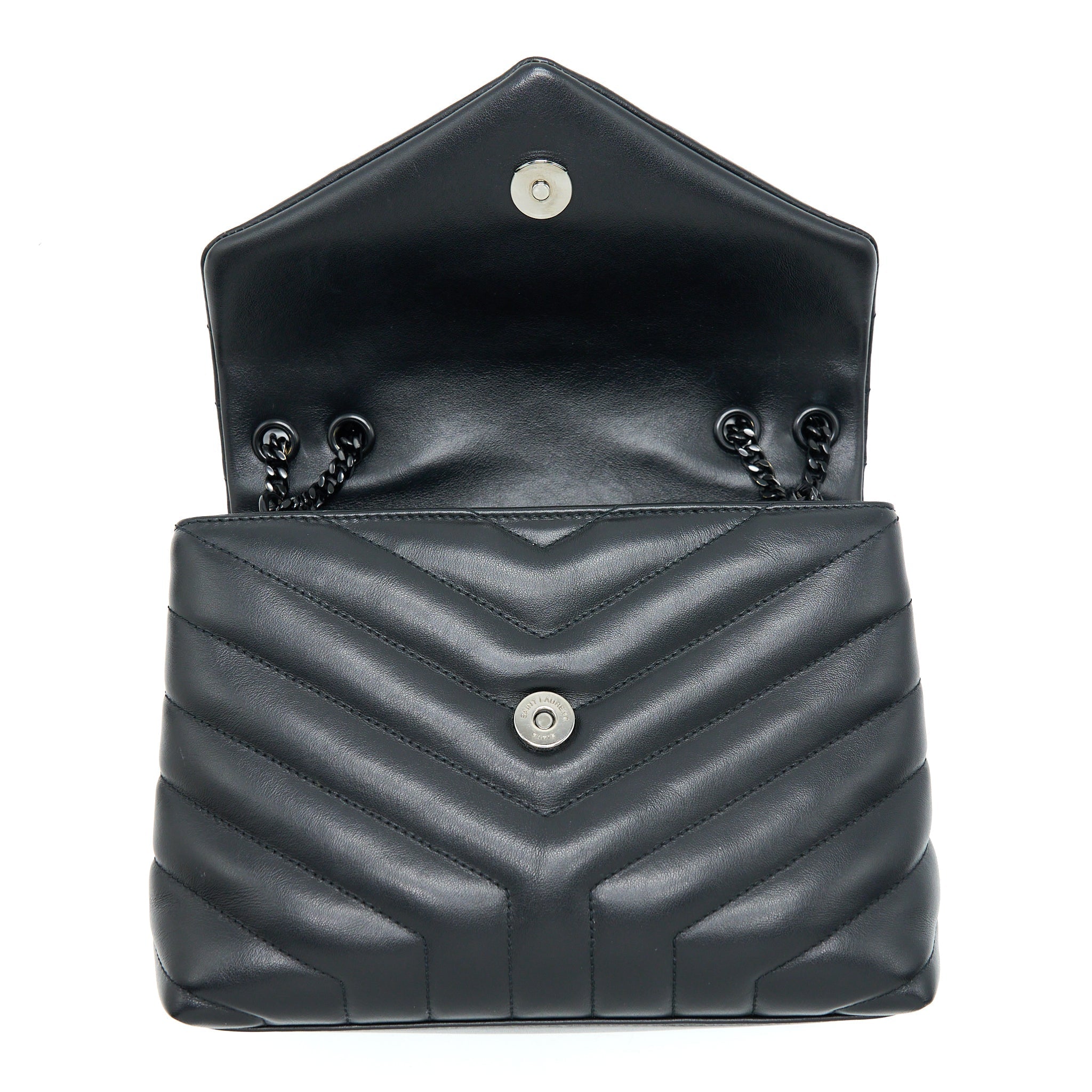 SAINT LAURENT/ YSL LOULOU BAG BLACK WITH BLACK HARDWARE