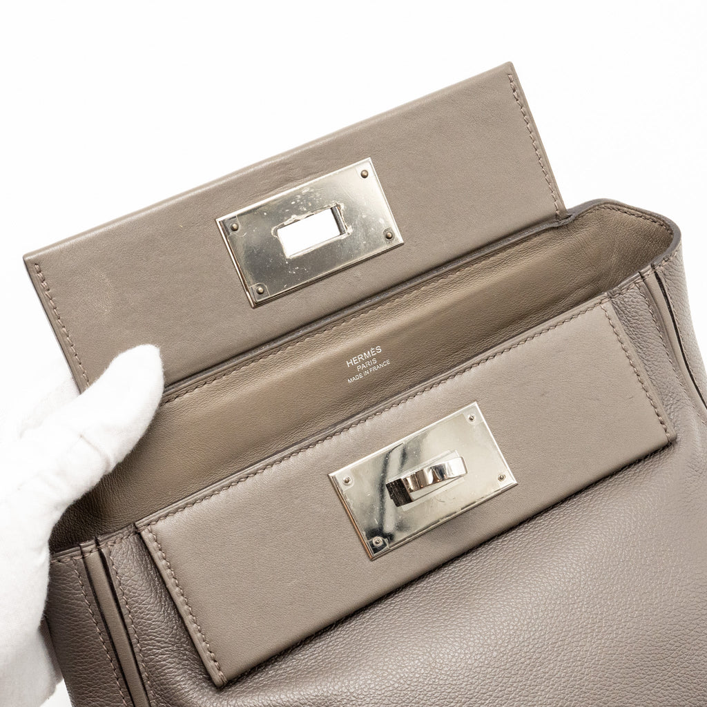 HERMES MINI 2424 24/24-21 BAG EVERCOLOR / SWIFT GRIS ETAIN SHW