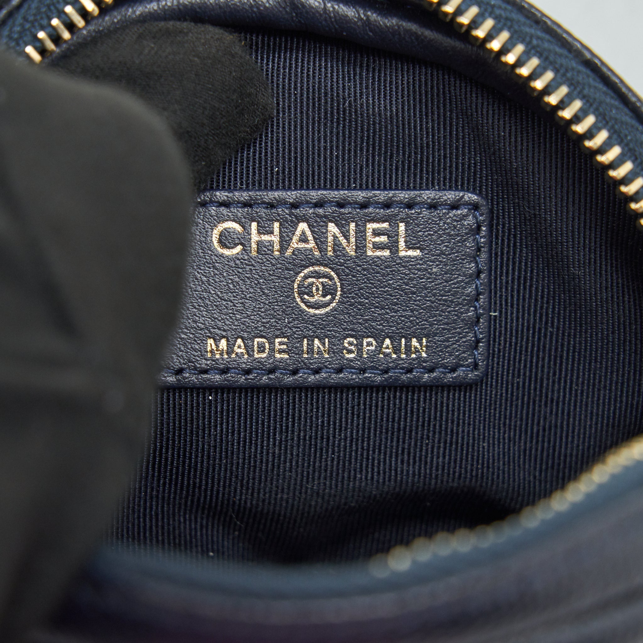 CHANEL ROUND COIN PURSE CAVIAR NAVY