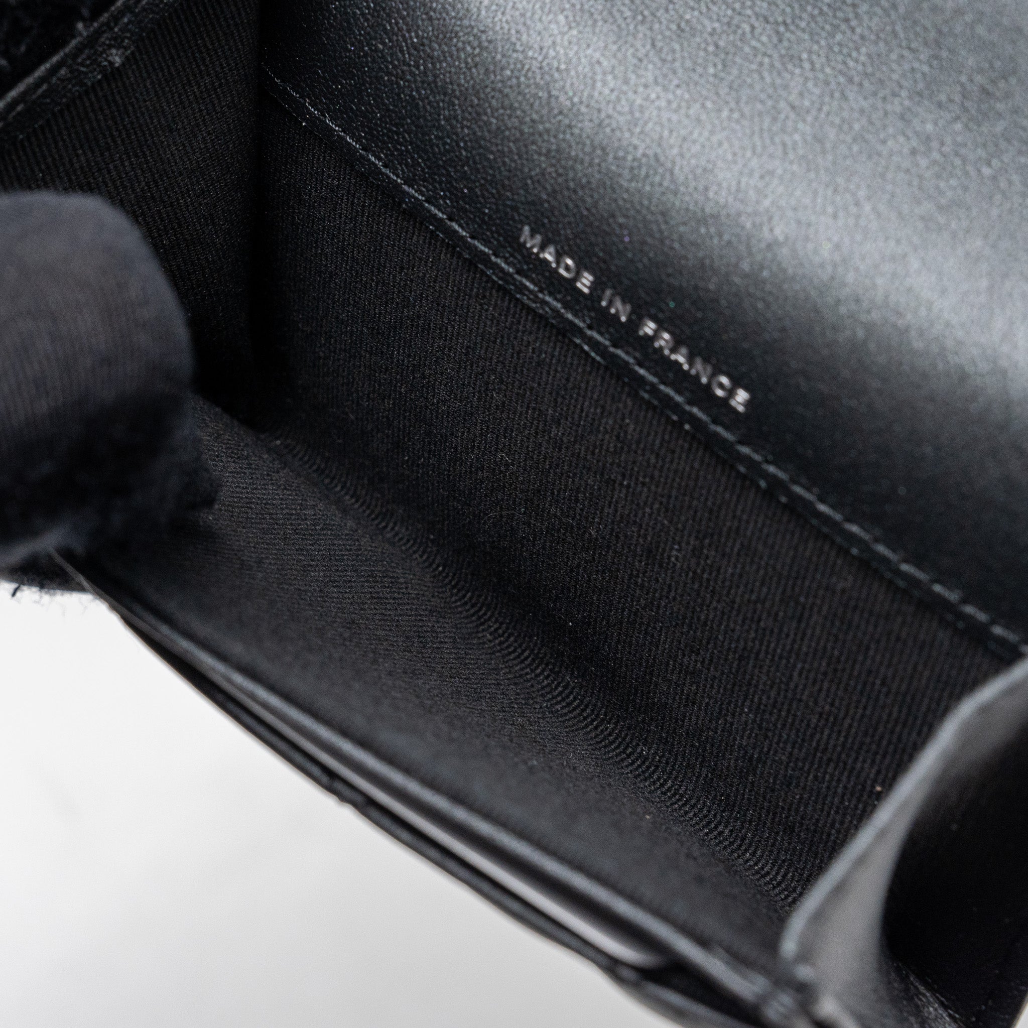CHANEL CLASSIC FLAP CARD HOLDER LAMBSKIN SO BLACK SHW (MICROCHIP)