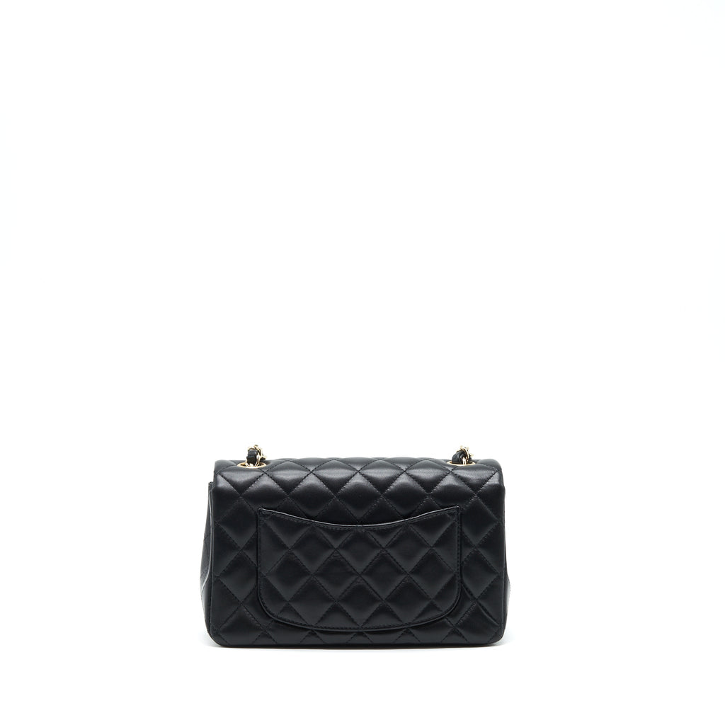 CHANEL MINI RECTANGULAR FLAP BAG LAMBSKIN BLACK LGHW