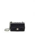 CHANEL MINI RECTANGULAR FLAP BAG LAMBSKIN BLACK LGHW