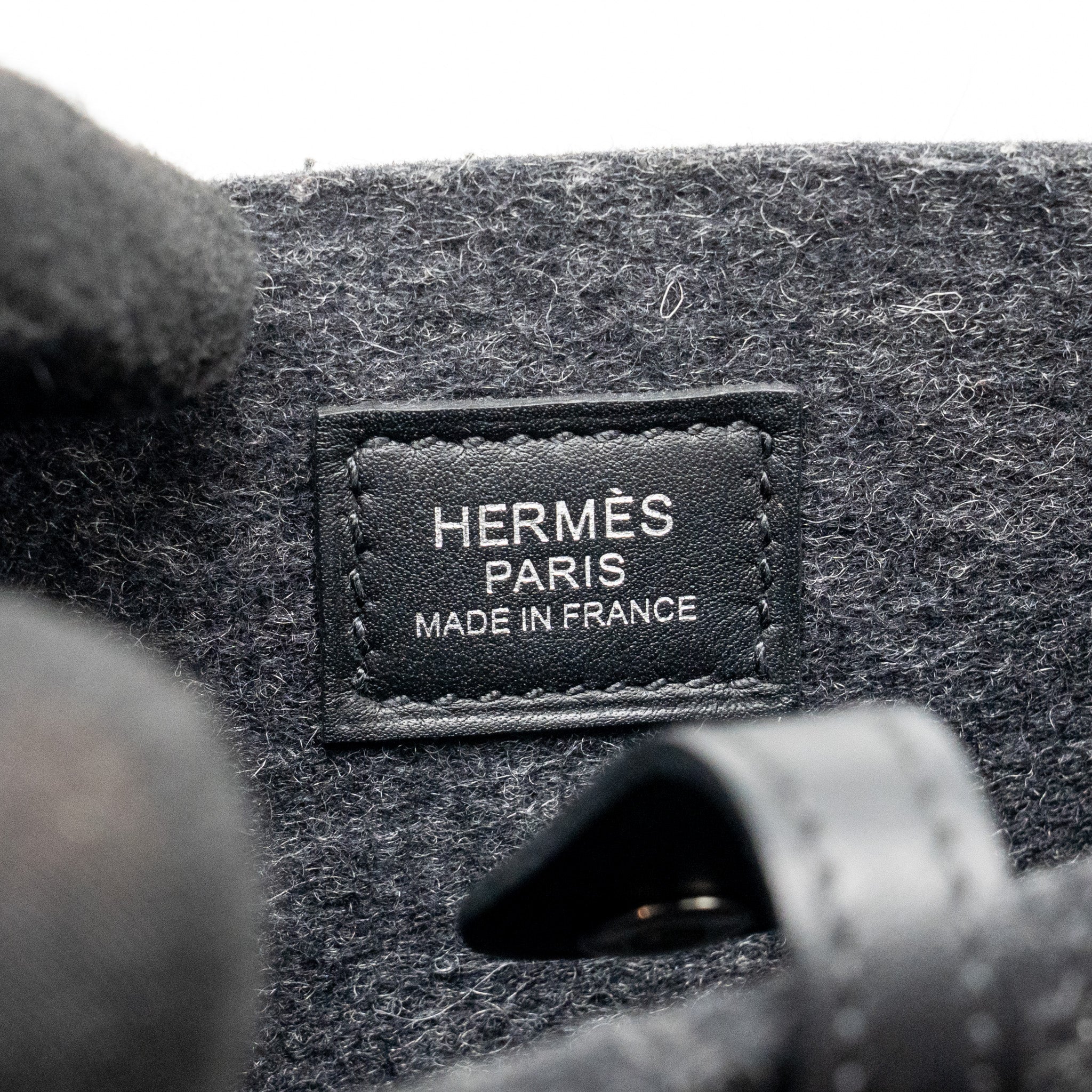 HERMES MINI EVELYNE FEUTRE/SWIFT/SANGLE WOOL GRAPHITE/BLACK SHW