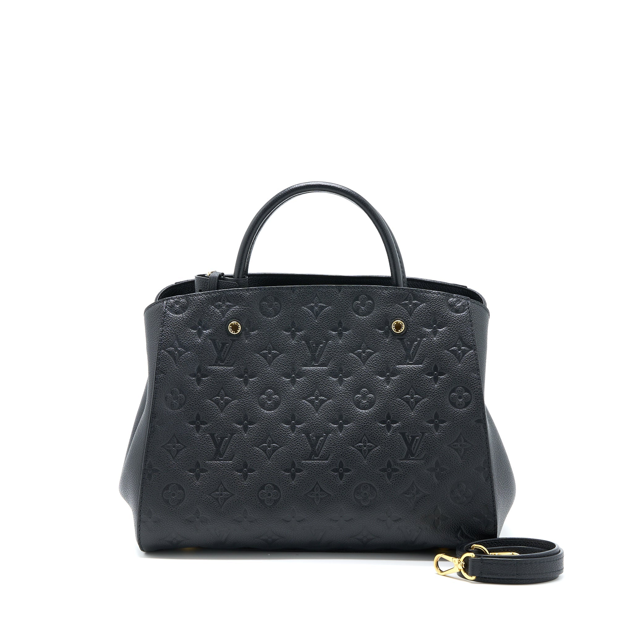 LOUIS VUITTON MONTAIGNE MM MONOGRAM EMPREINTE BLACK GHW