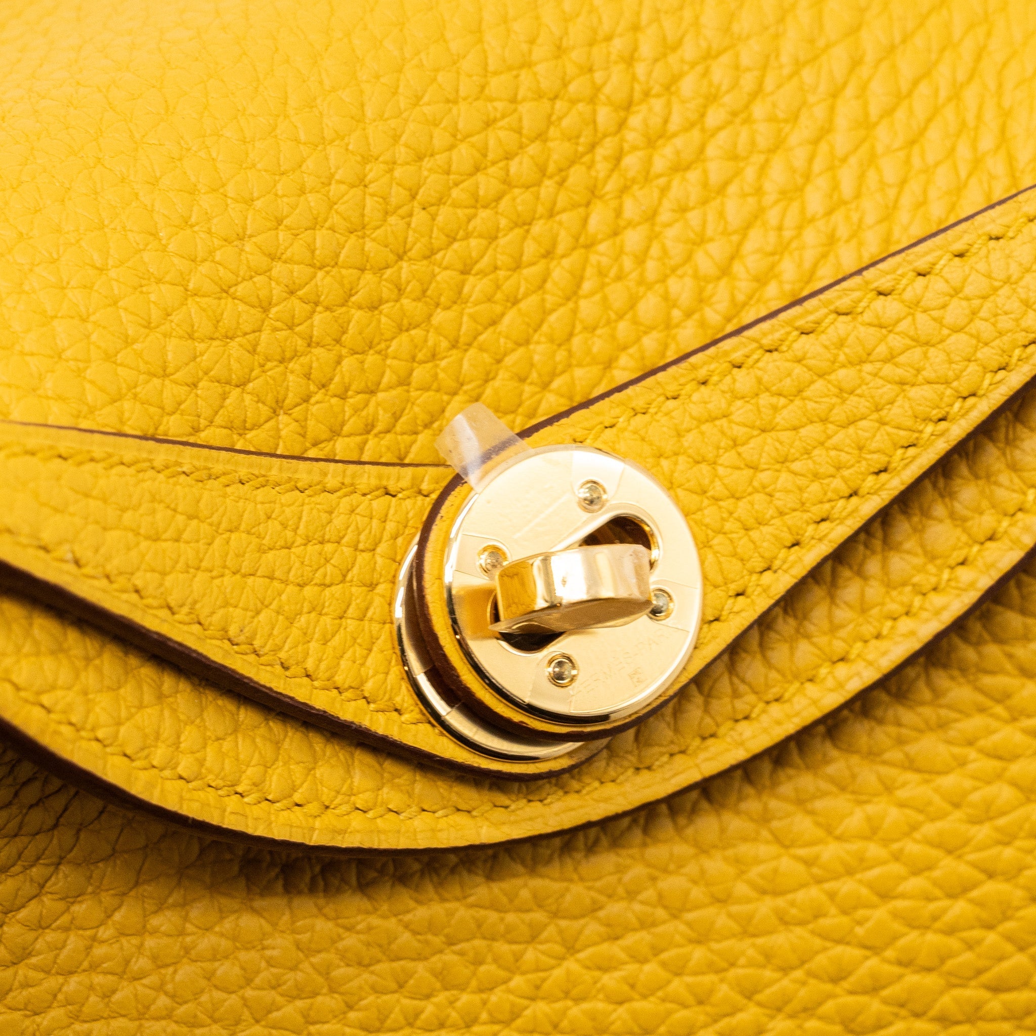HERMES MINI LINDY CLEMENCE JAUNE AMBER GHW