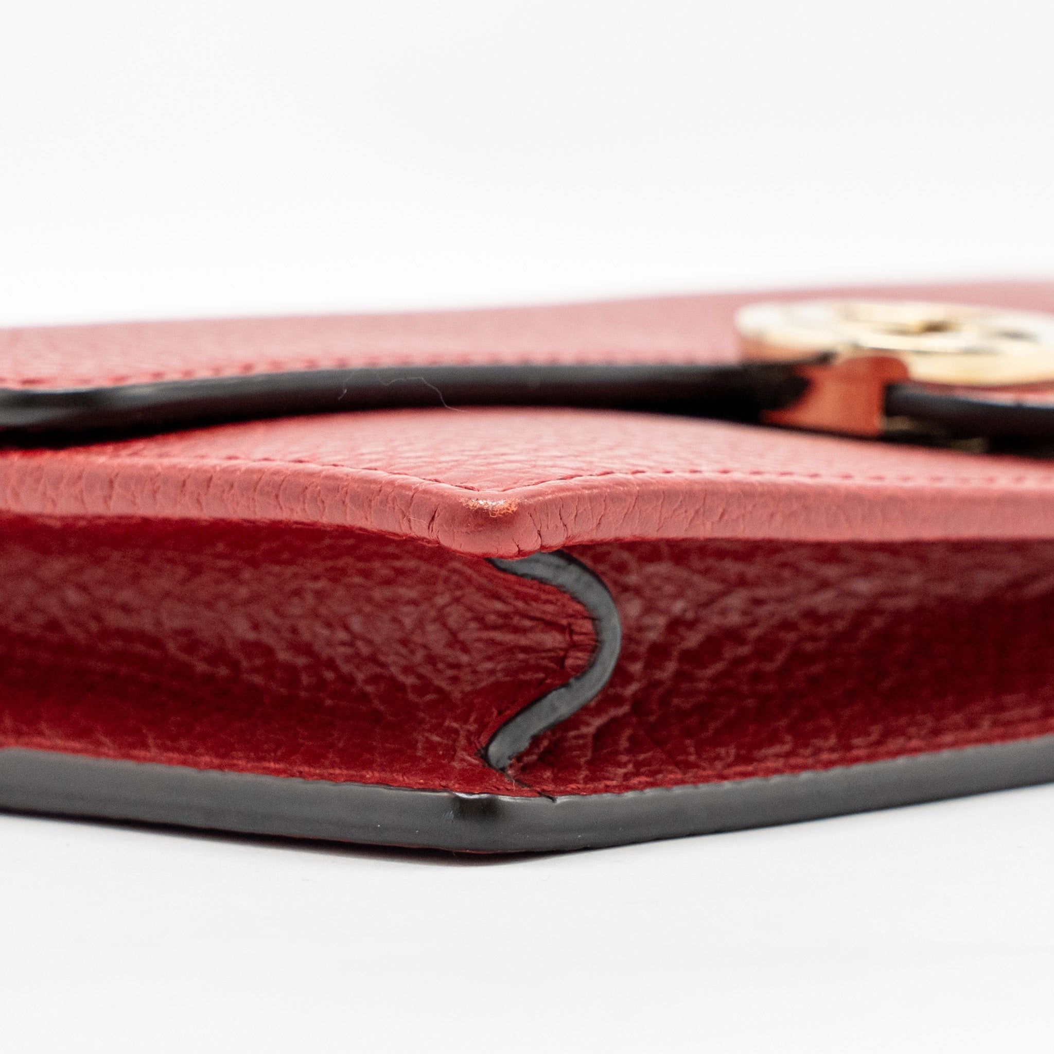 GUCCI INTERLOCKING CHAIN WALLET CALFSKIN RED GHW