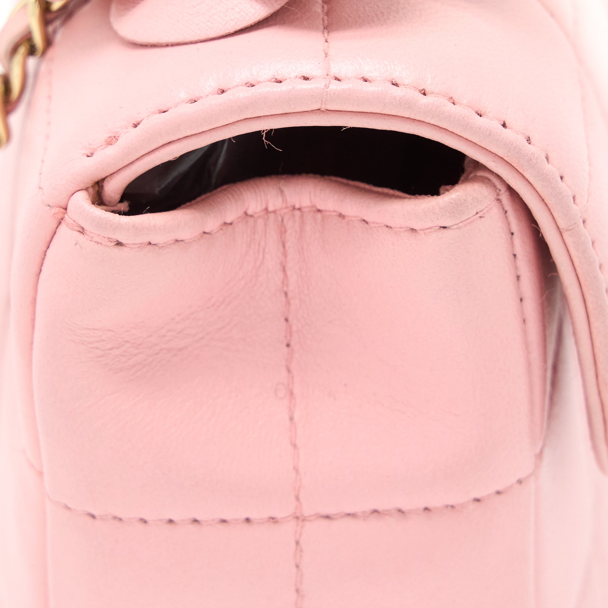 CHANEL CAMELLIA MINI FLAP BAG LAMBSKIN PINK GHW