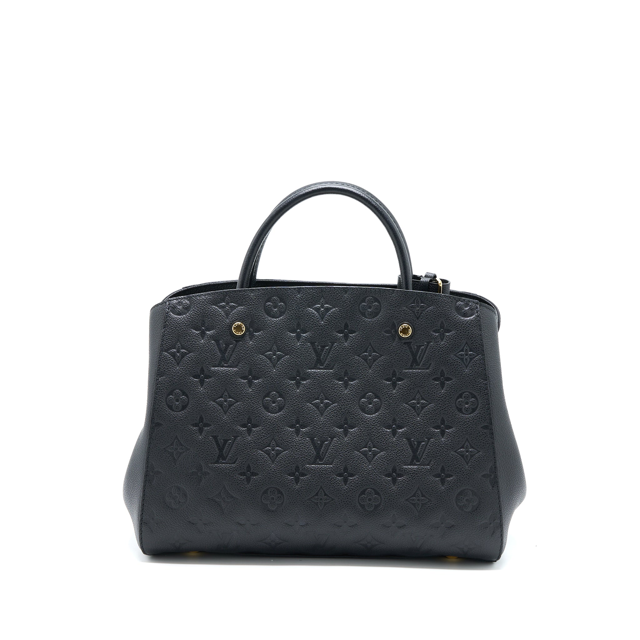 LOUIS VUITTON MONTAIGNE MM MONOGRAM EMPREINTE BLACK GHW