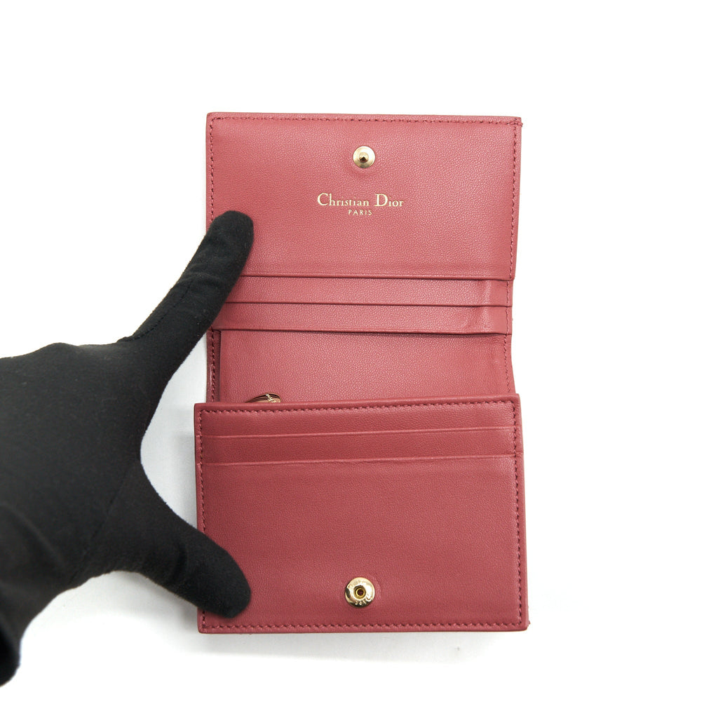 DIOR DIORAMA SMALL WALLET DARK PINK LGHW