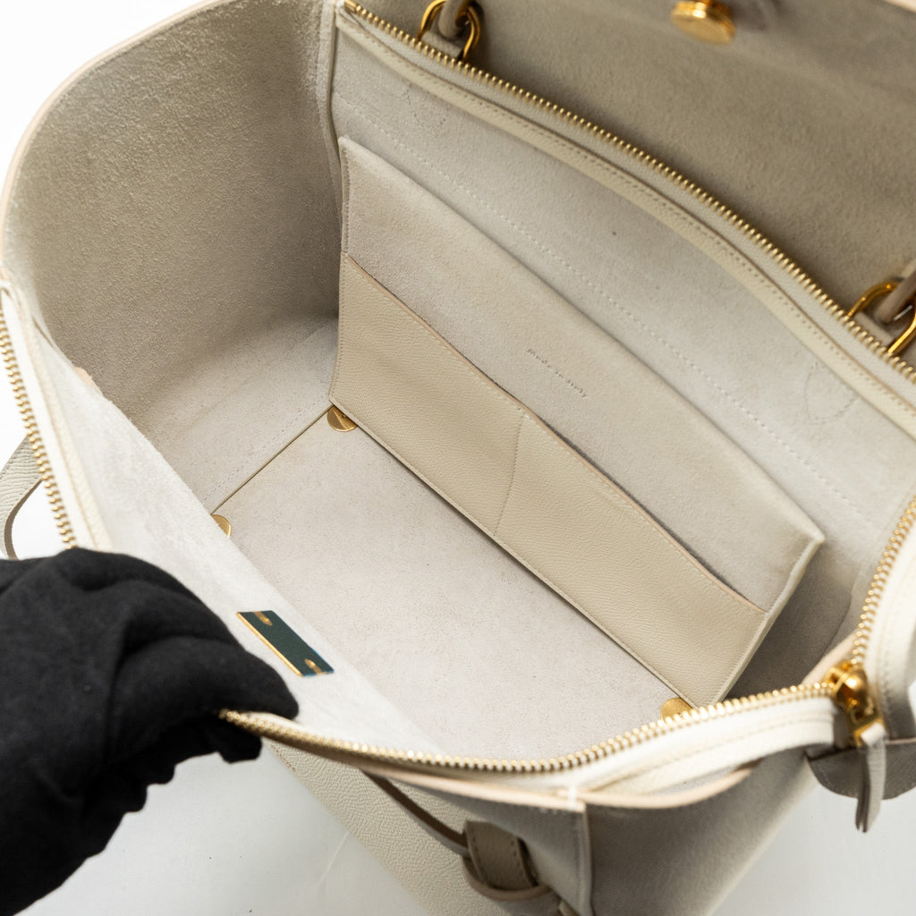 CELINE MINI BELT BAG GRAINED CALFSKIN WHITE GHW