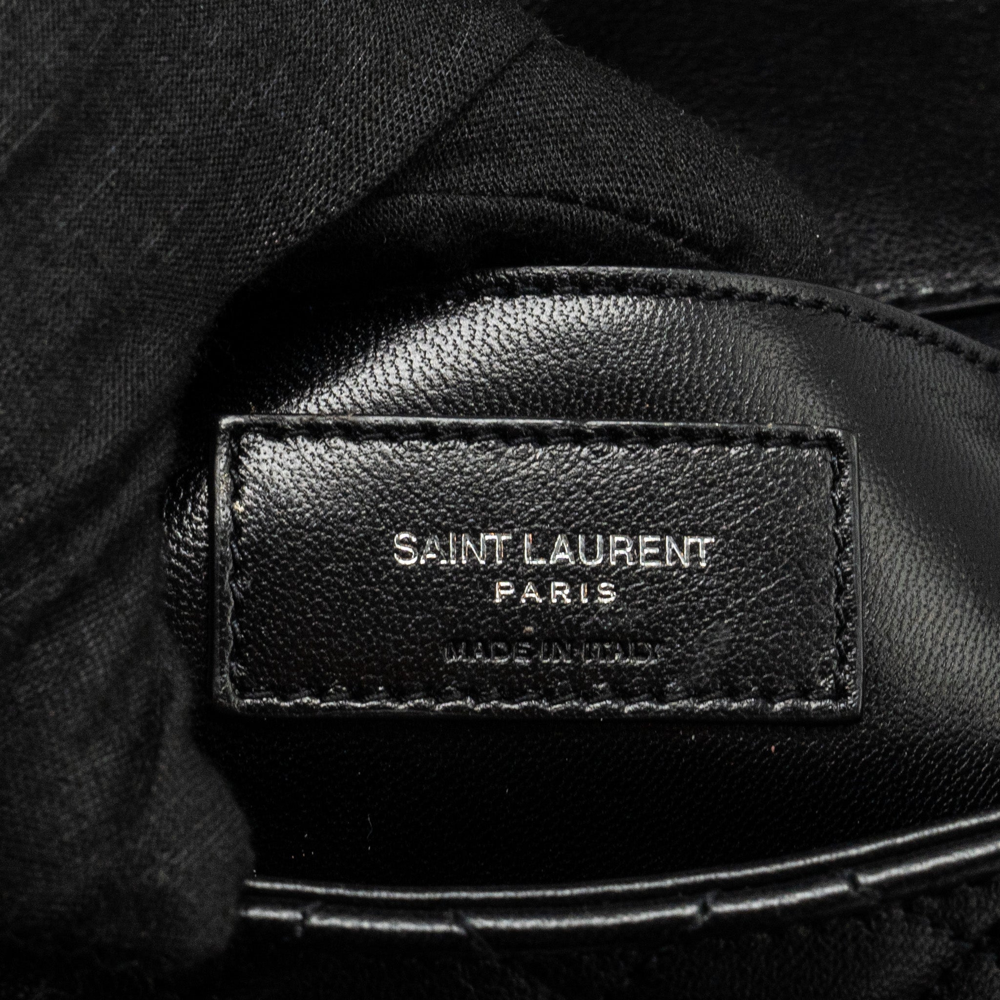 SAINT LAURENT COLLEGE FLAP BAG LAMBSKIN BLACK RUTHENIUM SHW