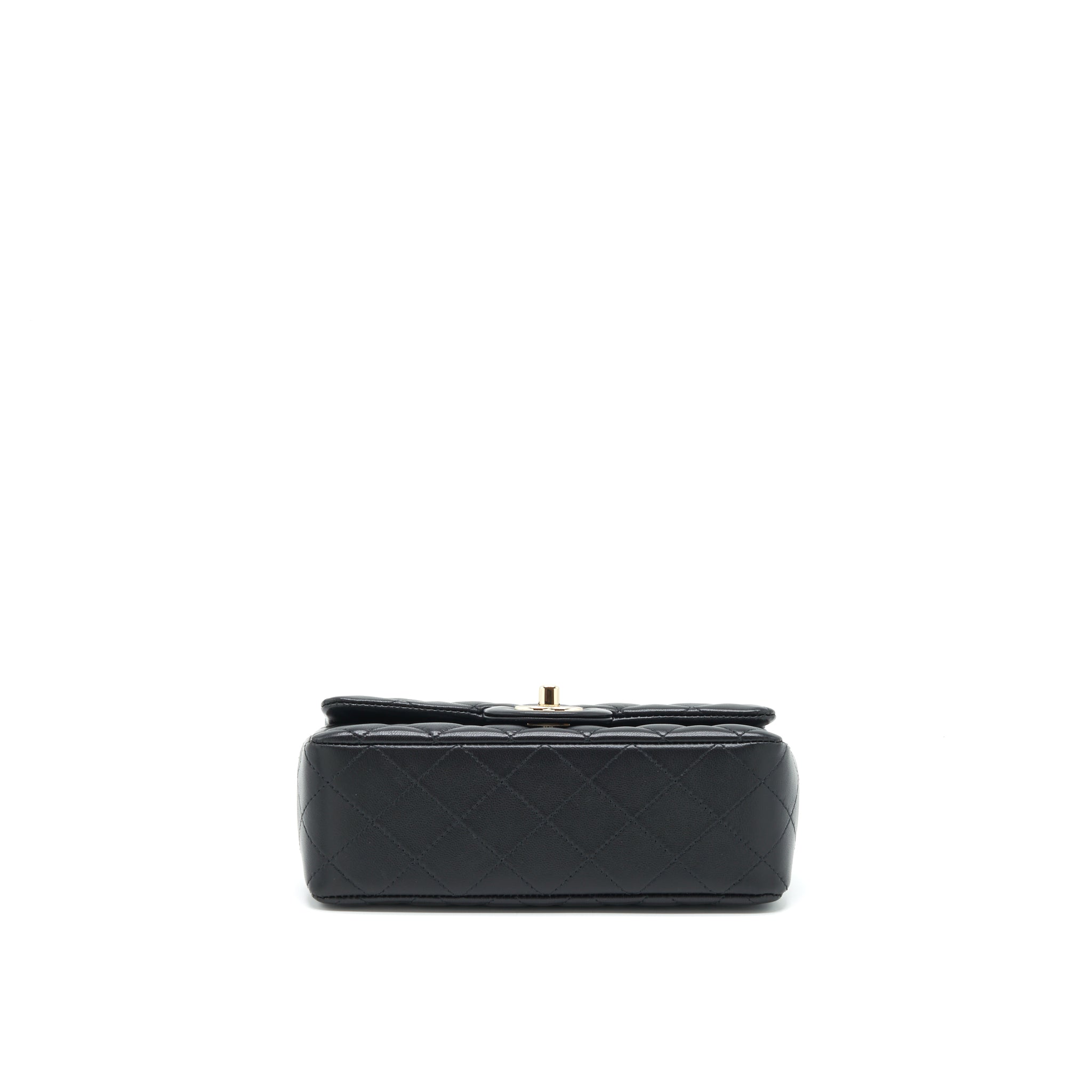 CHANEL MINI RECTANGULAR FLAP BAG LAMBSKIN BLACK LGHW
