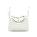 HERMES LINDY 26 CLEMENCE LEATHER BLANC WITH SHW
