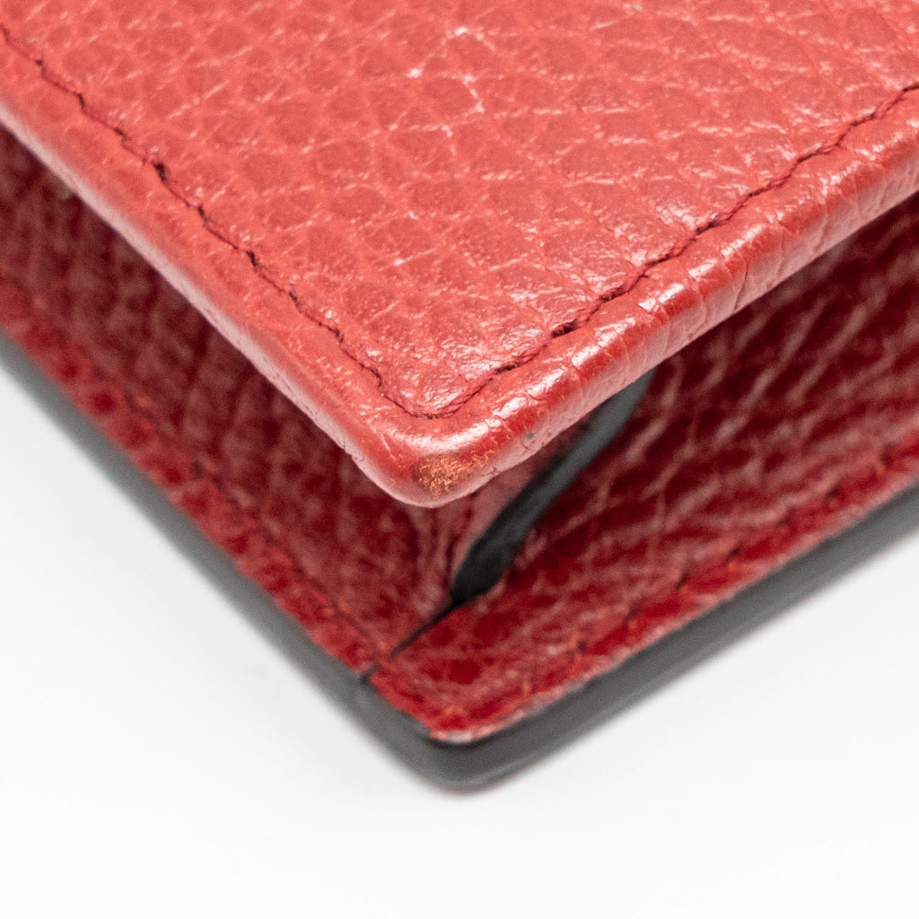 GUCCI INTERLOCKING CHAIN WALLET CALFSKIN RED GHW