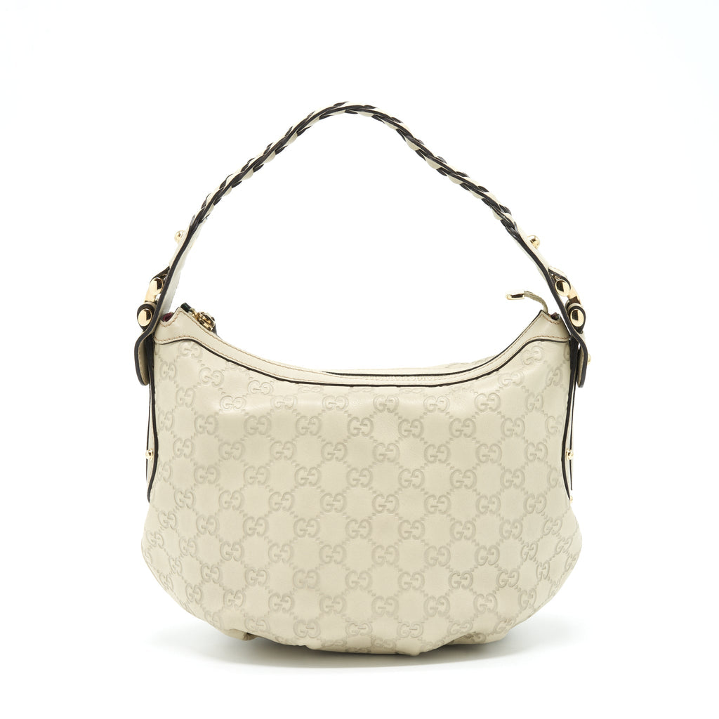 GUCCI GG SUPREME PRINT BAG LIGHT GREY GHW