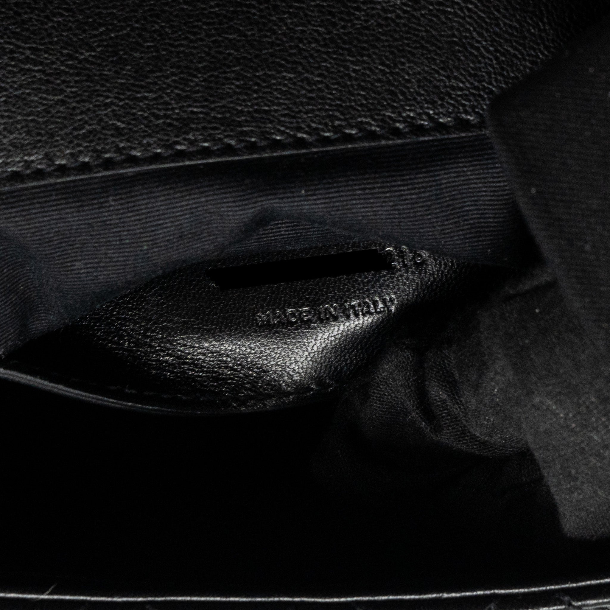 SAINT LAURENT COLLEGE FLAP BAG LAMBSKIN BLACK RUTHENIUM SHW