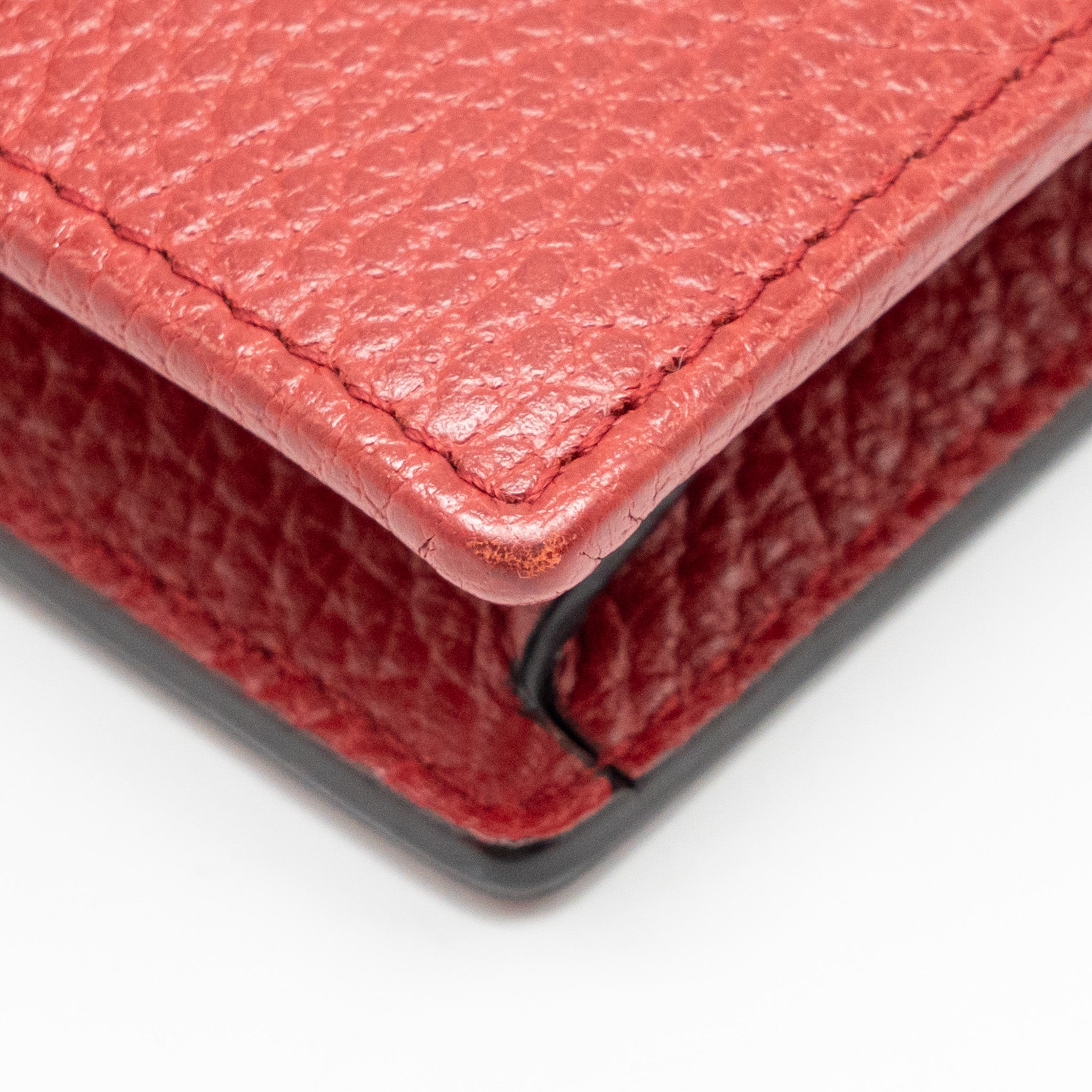 GUCCI INTERLOCKING CHAIN WALLET CALFSKIN RED GHW