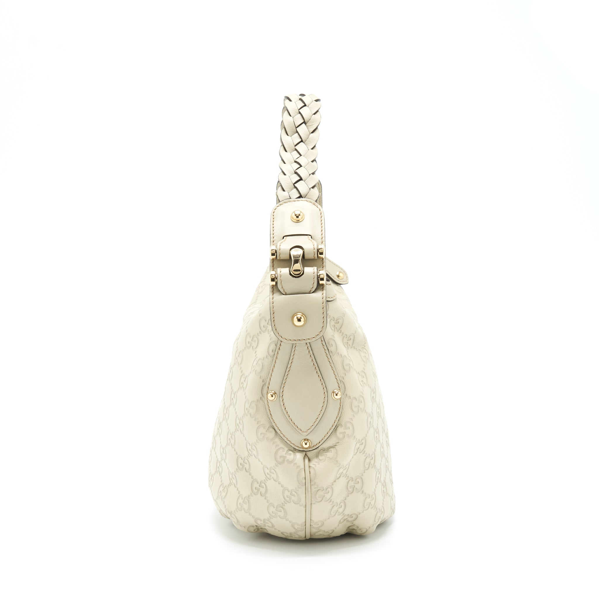 GUCCI GG SUPREME PRINT BAG LIGHT GREY GHW