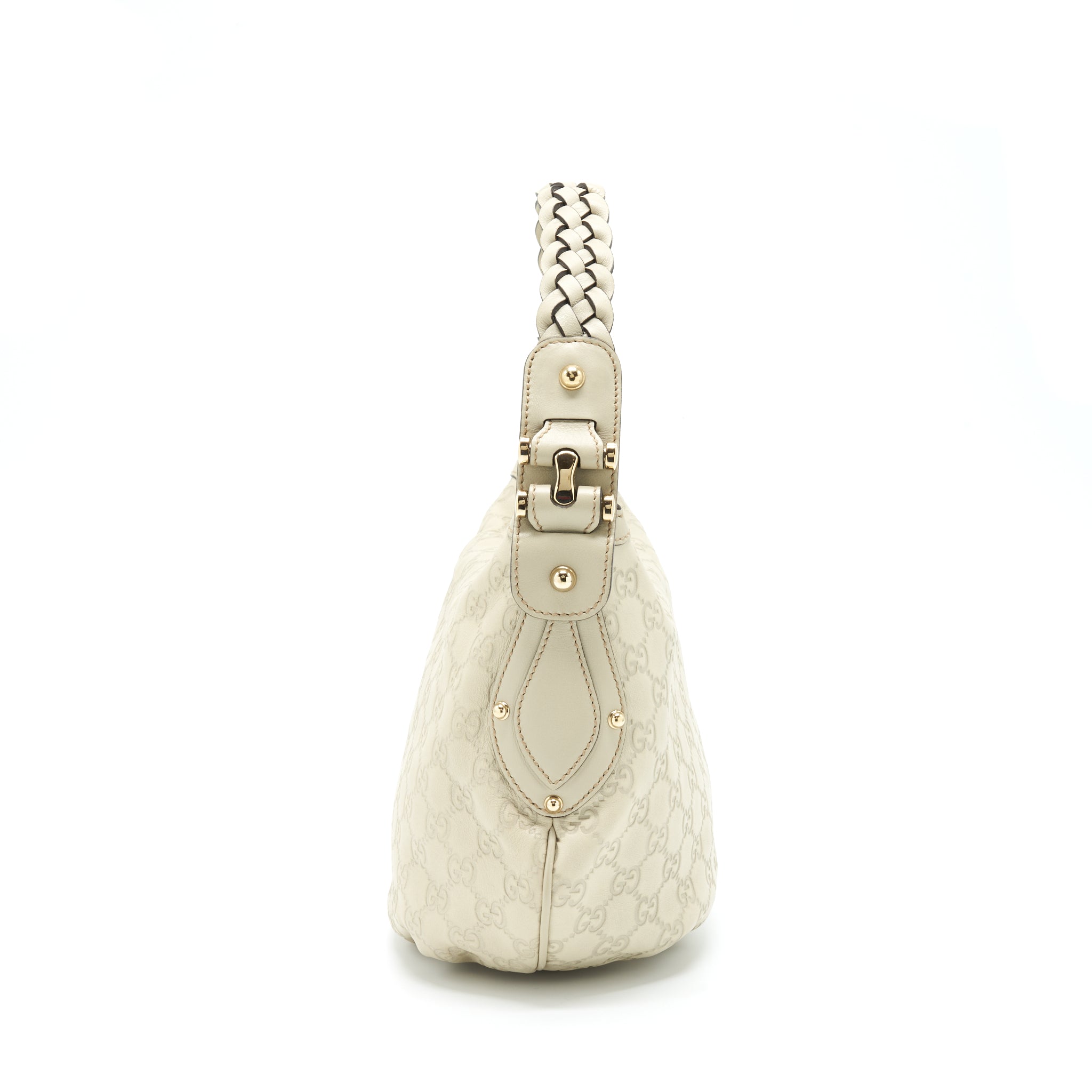 GUCCI GG SUPREME PRINT BAG LIGHT GREY GHW